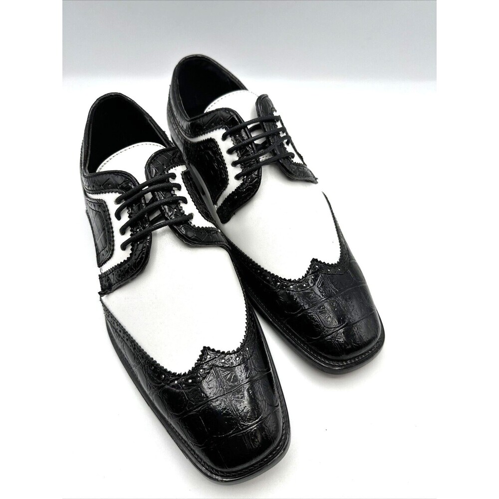 Bolano Formal Oxford Dress Shoes Men's 8.5 DYLAN-473 Black/White